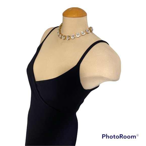 GAP Gown Sz Medium Simple Yet Elegant Long Navy Blue Spaghetti Straps - Picture 4 of 9